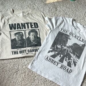 Abercrombie Kids Graphic Tees - Cream and White